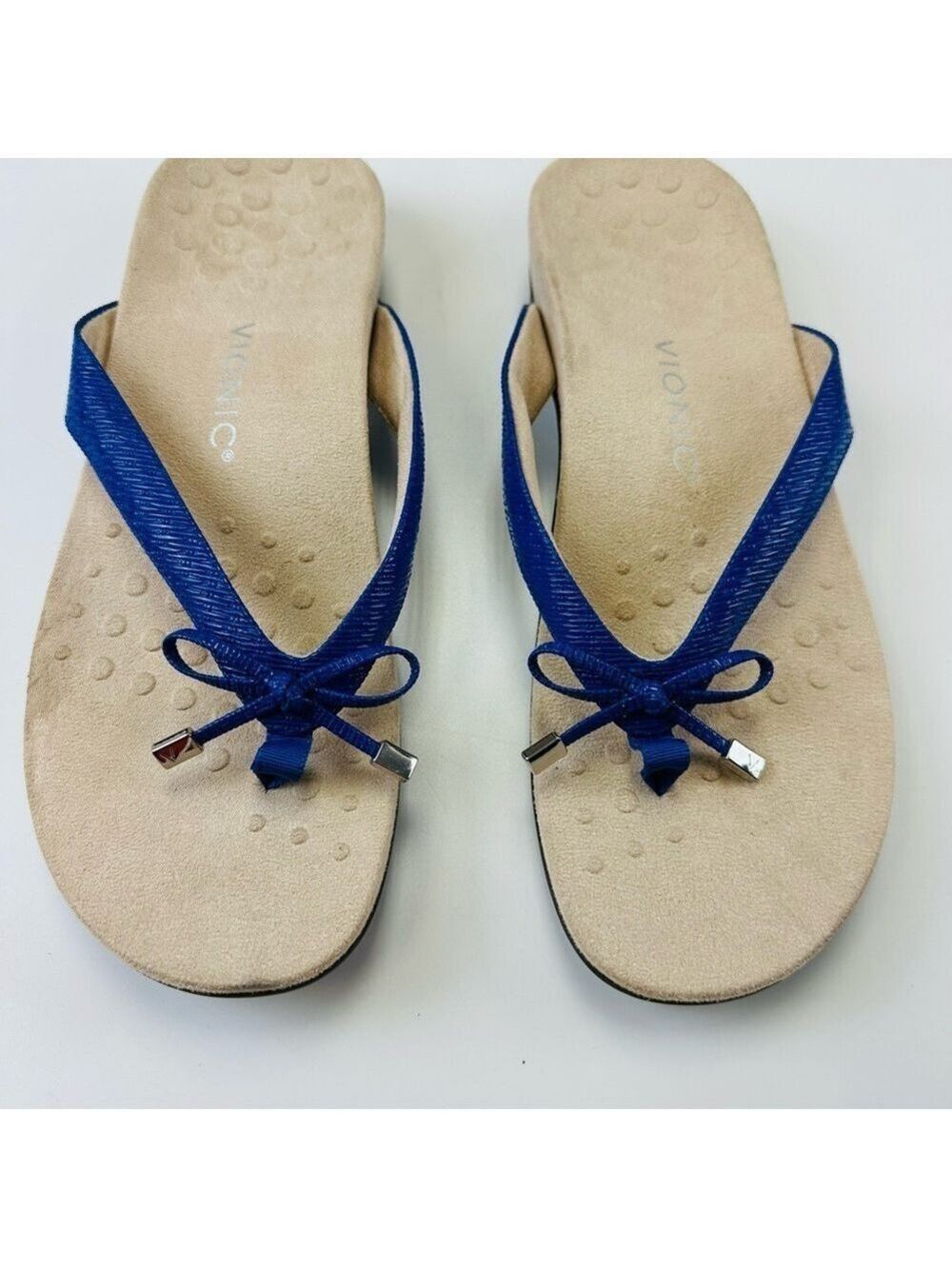 Vionic blue slip on sandal Womens Size 12 Royal Bella II comfort thong Orthotic - Picture 2 of 10